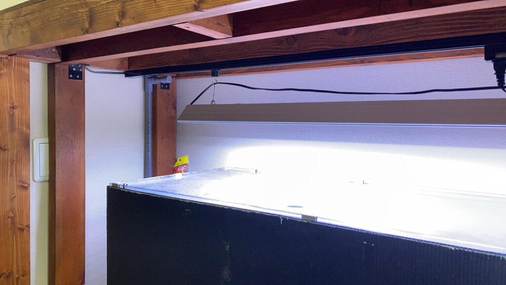 安永のAP-40から分岐したエアレーション用配管にキャップを付けて仮設置している様子